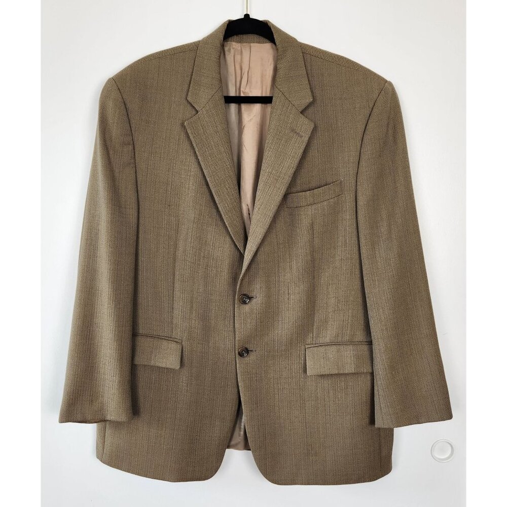 Lauren Ralph Lauren Men's Brown Wool Tweed Two Button Blazer, Academia*